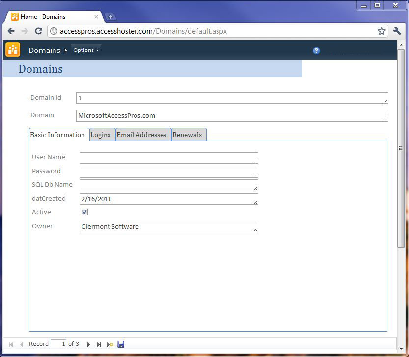 Web Database Form