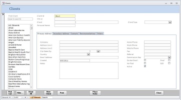 Client Form Screenshot