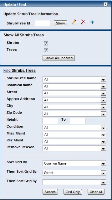 Google Maps Application Tree Search Form