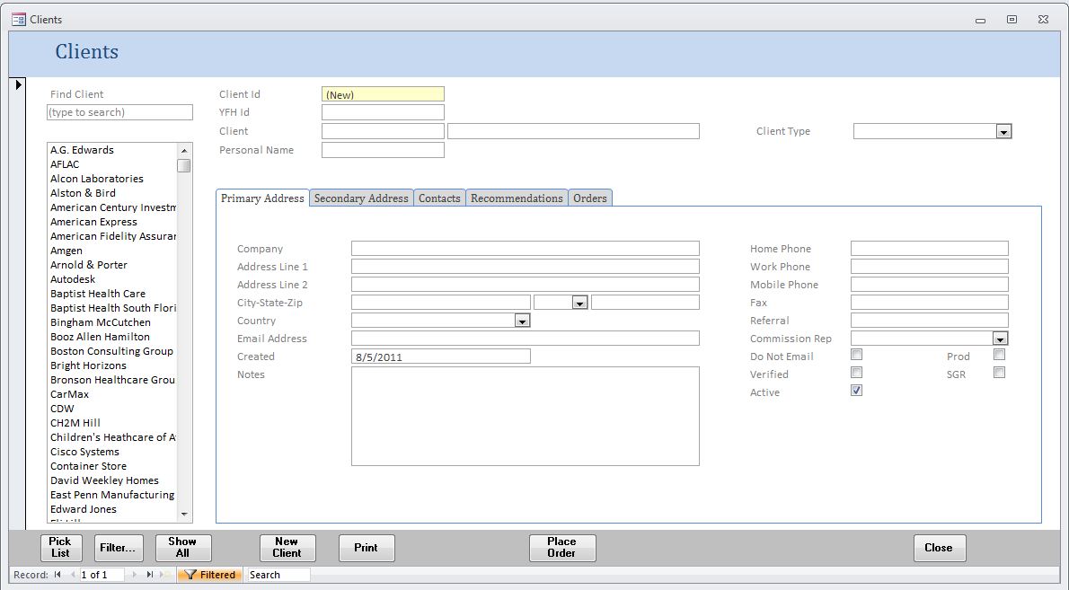 microsoft sample example student access database